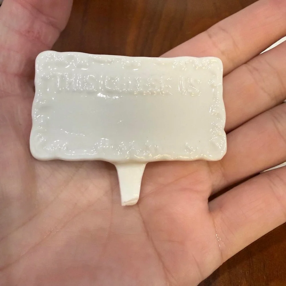 Vintage Shafford White Porcelain Cheese Markers Set of 4 Farmhouse Kitchen